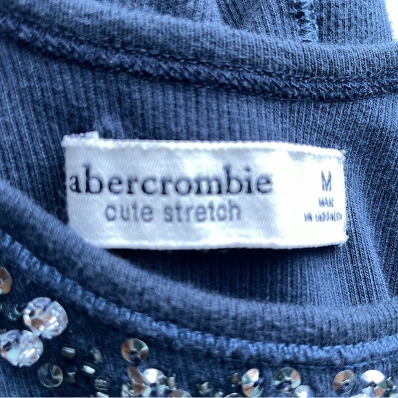ABERCROMBIE Kids VINTAGE Y2K A&F Cute Stretch BEADED TANK TOP Size Medium - Picture 2 of 9